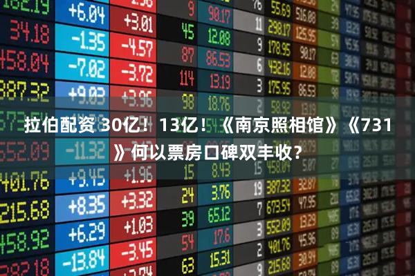 拉伯配资 30亿！13亿！《南京照相馆》《731》何以票房口碑双丰收？