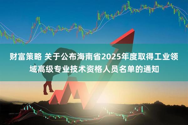 财富策略 关于公布海南省2025年度取得工业领域高级专业技术资格人员名单的通知